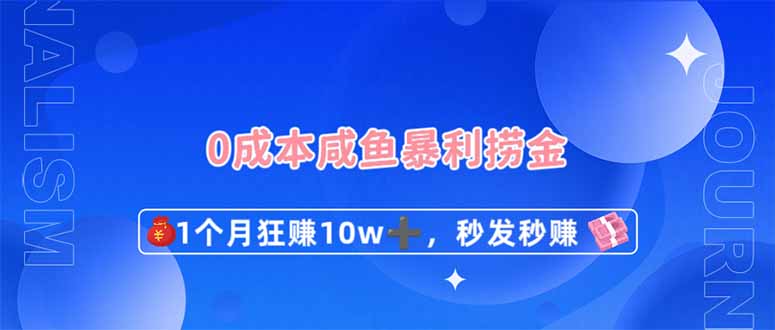 0成本闲鱼暴利捞金，1个月狂赚10W+，秒发秒赚新玩法-情久项目网
