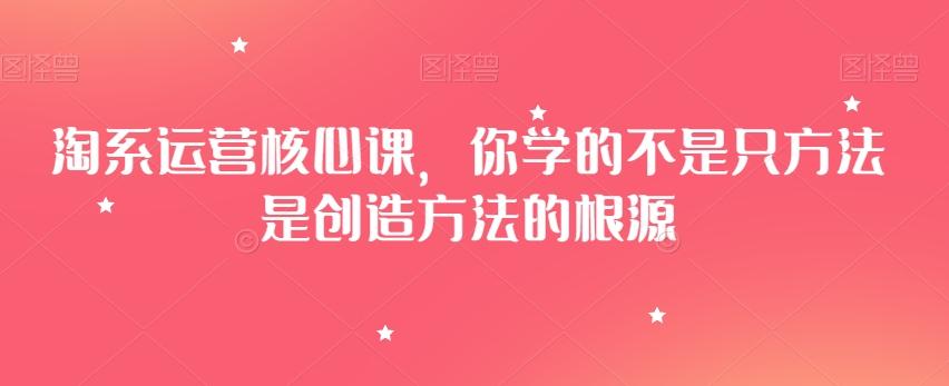 淘系运营核心课，你学的不是只方法是创造方法的根源-情久项目网