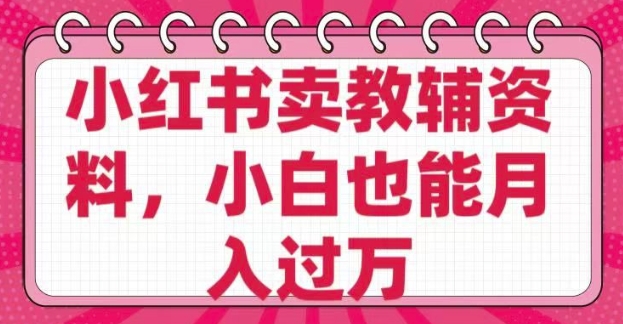 小红书卖教辅资料，0 成本，纯利润，售后成本极低，小白也能月入过W-情久项目网