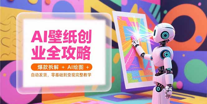 AI壁纸创业全攻略，爆款拆解+AI绘图+自动发货，零基础到变现完整教学-情久项目网