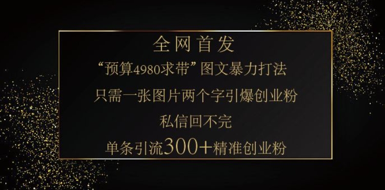 小红书神奇图片引流法，只需一张图，就能单条笔记凭借此方法，轻松引流 300 + 精准创业粉-情久项目网