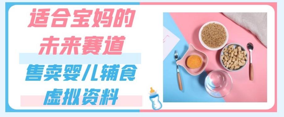 适合宝妈的未来赛道，售卖婴儿辅食虚拟资料，一份9.9-69.9元闭眼赚钱-情久项目网
