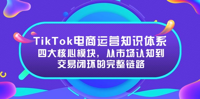 TikTok电商运营知识体系：四大核心模块，从市场认知到交易闭环的完整链路-情久项目网