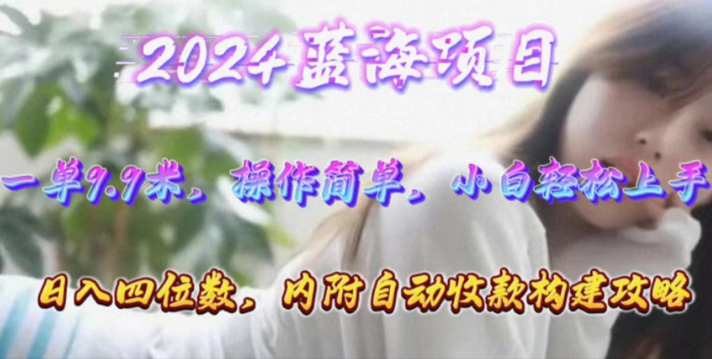 年轻群体的蓝海市场，1单9.9元，操作简单，小白轻松上手，日入四位数-情久项目网