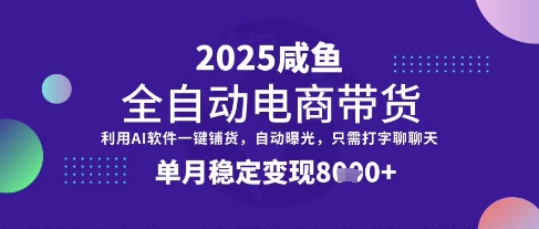 全网首发【闲鱼全自动电商带货】三年磨一剑，一朝露锋芒，单月稳定变现8k+【揭秘】-情久项目网