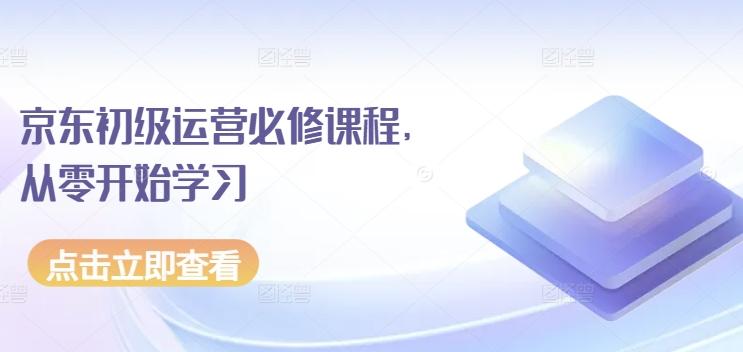 京东初级运营必修课程，从零开始学习-情久项目网