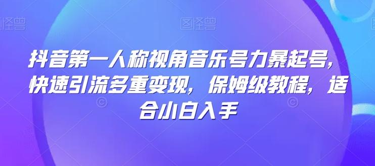 抖音第一人称视角音乐号力暴起号，快速引流多重变现，保姆级教程，适合小白入手-情久项目网