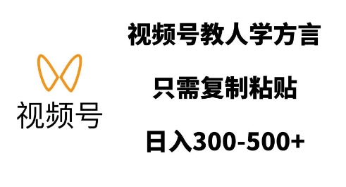视频号教人学方言，只需复制粘贴，日入多张-情久项目网