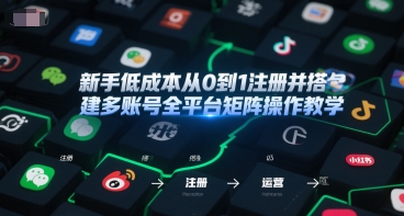 新手低成本从0到1注册并搭建多账号全平台矩阵操作教学，手机号-邮箱-IP-工具-情久项目网