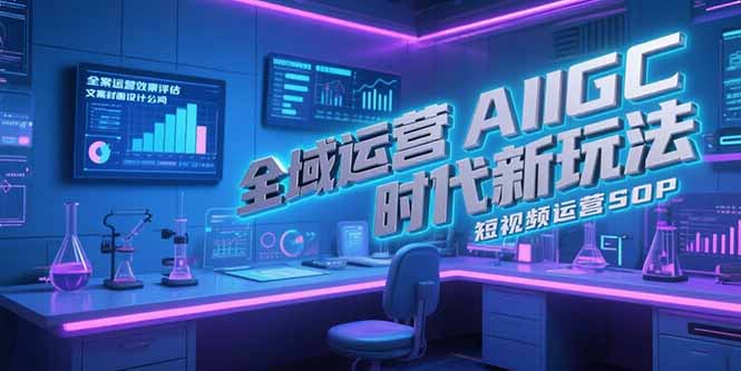 全域运营AIGC时代新玩法，文案封面设计公式，短视频运营SOP-情久项目网
