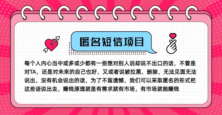 冷门小众赚钱项目，匿名短信，玩转信息差，月入五位数【揭秘】-情久项目网