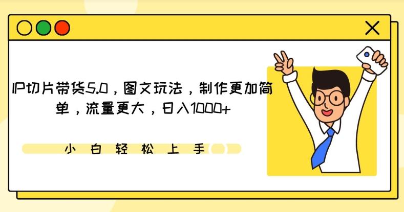IP切片带货5.0，图文玩法，制作更加简单，流量更大，日入1000+【揭秘】-情久项目网