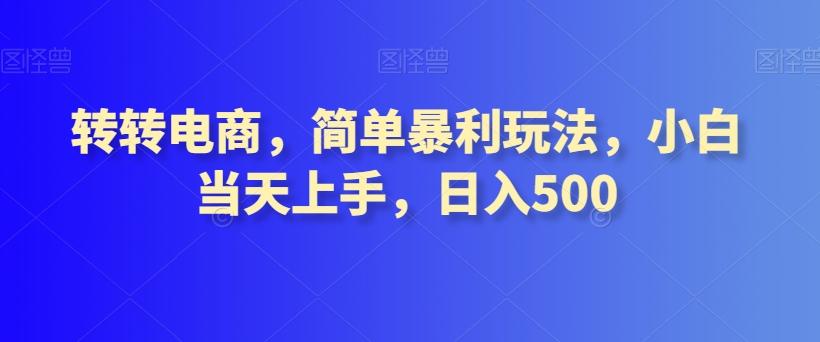 转转电商，简单暴利玩法，小白当天上手，日入500-情久项目网