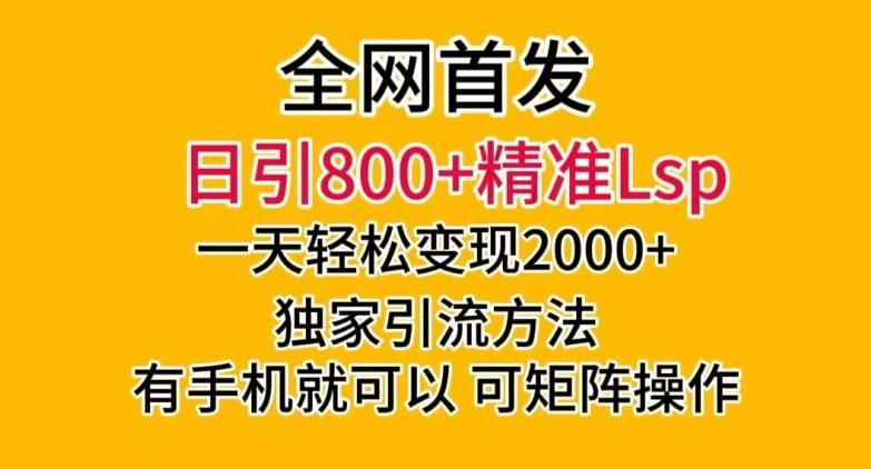 全网首发！日引800+精准老色批，一天变现2000+，独家引流方法，可矩阵操作【揭秘】-情久项目网