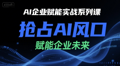 AI企业赋能实战系列课，抢占AI风口，赋能企业未来-情久项目网