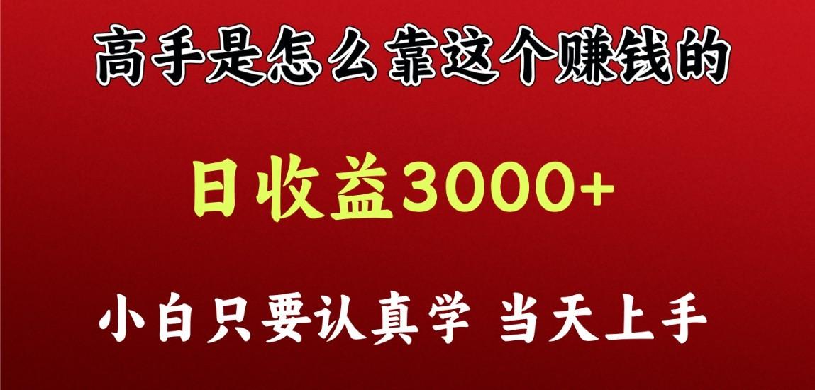 看高手是怎么赚钱的，一天收益至少3000+以上，小白当天上手-情久项目网