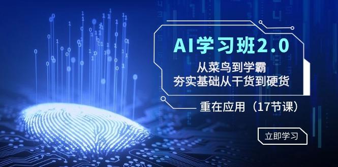 AI学习班2.0：从菜鸟到学霸，夯实基础从干货到硬货，重在应用(17节课)-情久项目网