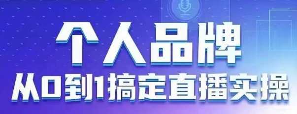 个人品牌：从0到1搞定直播实操，用直播为你的个人品牌赋能，六大实操板块，放大个人影响力-情久项目网
