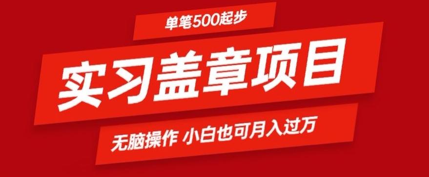 实习代盖章项目一单500起普通人可落地项目小白也可轻易上手-情久项目网