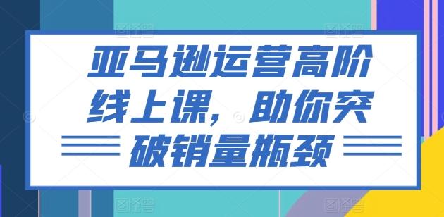 亚马逊运营高阶线上课，助你突破销量瓶颈-情久项目网