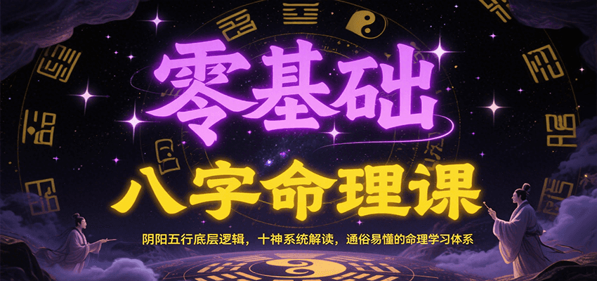 零基础八字命理课：阴阳五行底层逻辑，十神系统解读，通俗易懂的命理学习体系-情久项目网