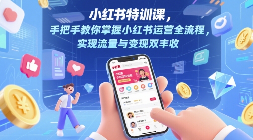 小红书特训课，手把手教你掌握小红书运营全流程，实现流量与变现双丰收-情久项目网