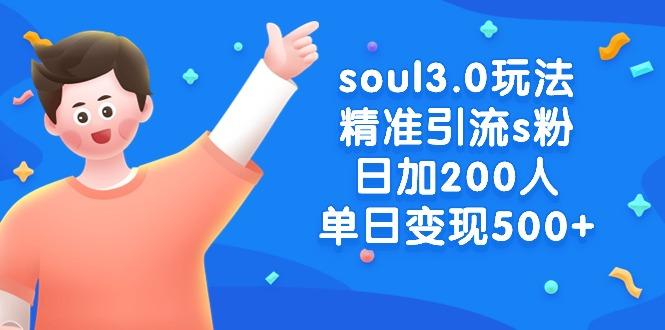soul3.0玩法精准引流s粉，日加200人单日变现500+-情久项目网