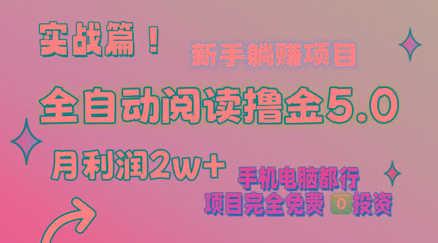 小说全自动阅读撸金5.0 操作简单 可批量操作 零门槛！小白无脑上手月入2w+-情久项目网