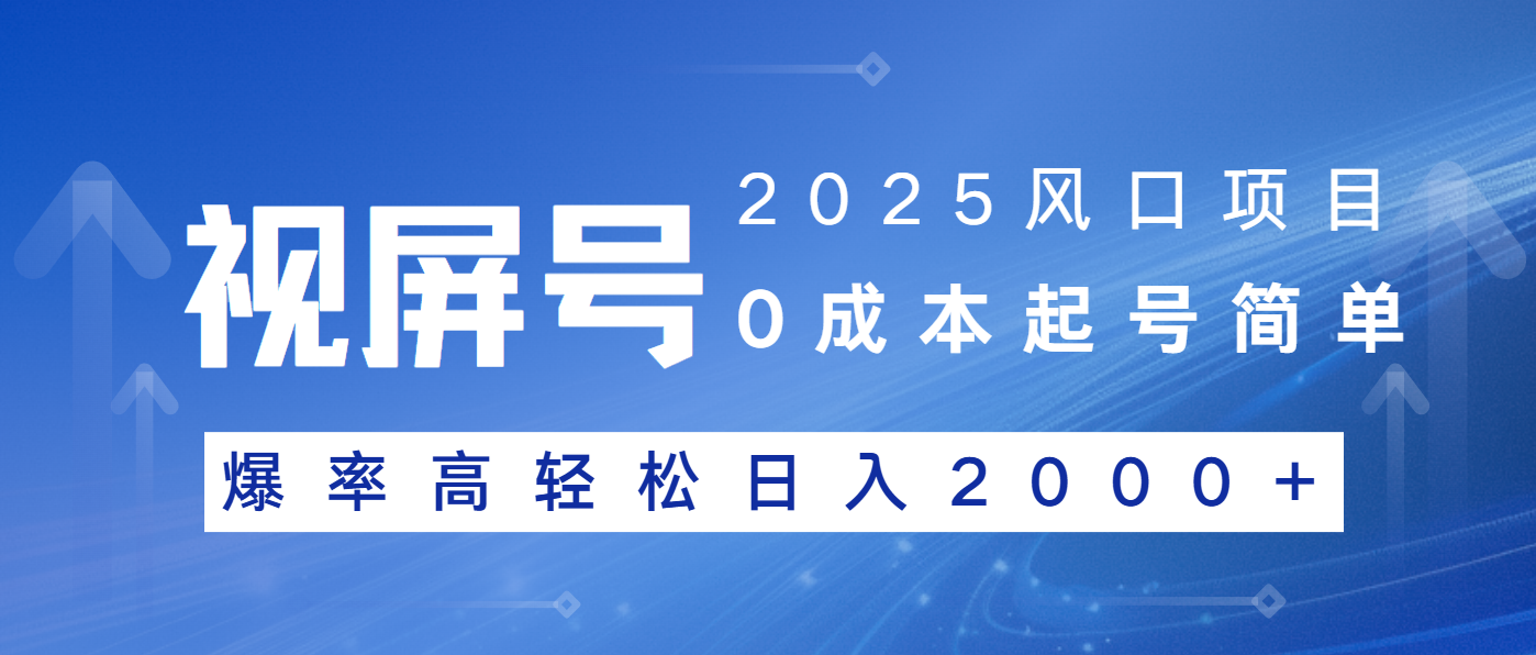 2025风口项目，视频号带货，起号简单，爆率高轻松日入2000+-情久项目网