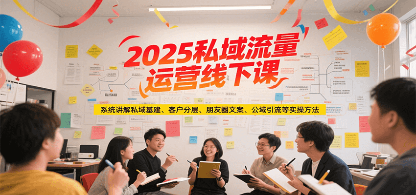 2025私域流量运营线下课，系统讲解私域基建/客户分层/朋友圈文案/公域引流等实操方法-情久项目网