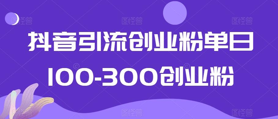 抖音引流创业粉单日100-300创业粉【揭秘】-情久项目网