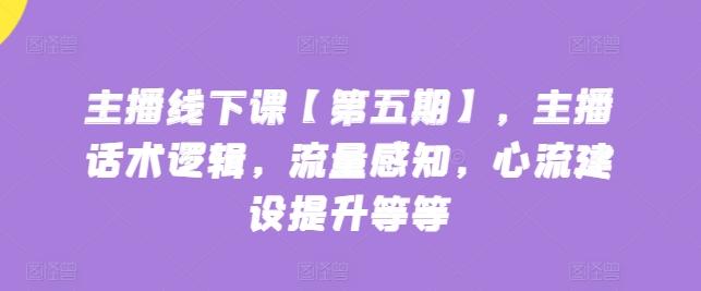 主播线下课【第五期】，主播话术逻辑，流量感知，心流建设提升等等-情久项目网