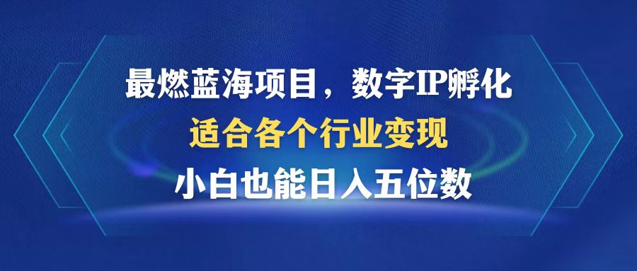 最燃蓝海项目  数字IP孵化  适合各个行业变现  小白也能日入5位数-情久项目网