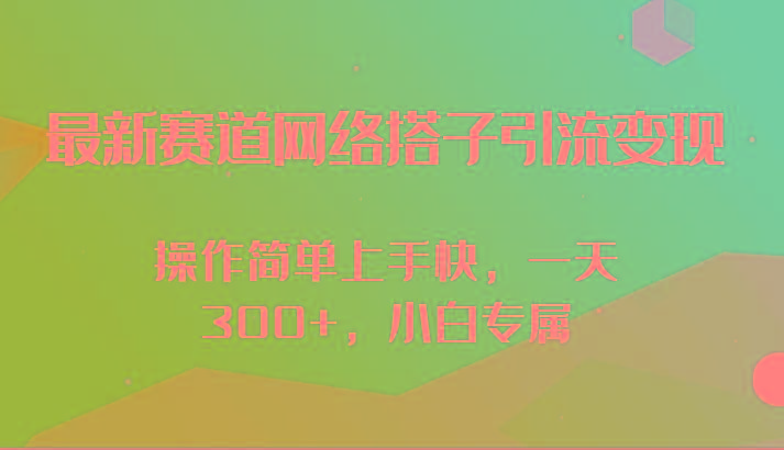 最新赛道网络搭子引流变现!!操作简单上手快，一天300+，小白专属-情久项目网