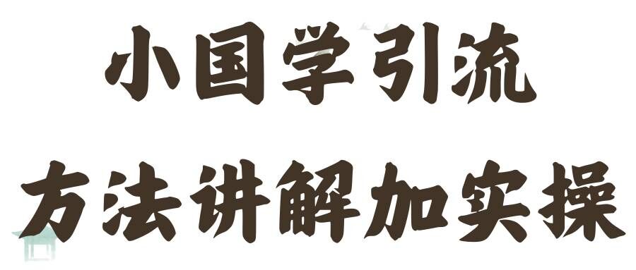 国学引流方法实操教学，日加50个精准粉【揭秘】-情久项目网