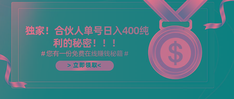 (10028期)合伙人广告撸金最新玩法，每天单号400纯利-情久项目网
