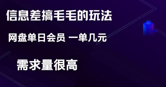 信息差搞钱玩法-网盘会员单日变现300+-情久项目网