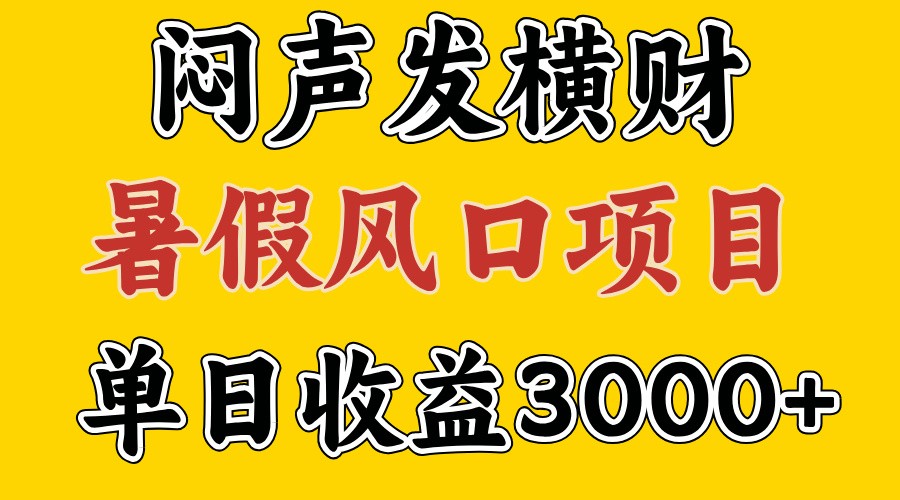 30天赚了7.5W 暑假风口项目，比较好学，2天左右上手-情久项目网