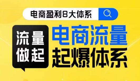 8大体系流量篇·流量做起，电商流量起爆体系线上课-情久项目网