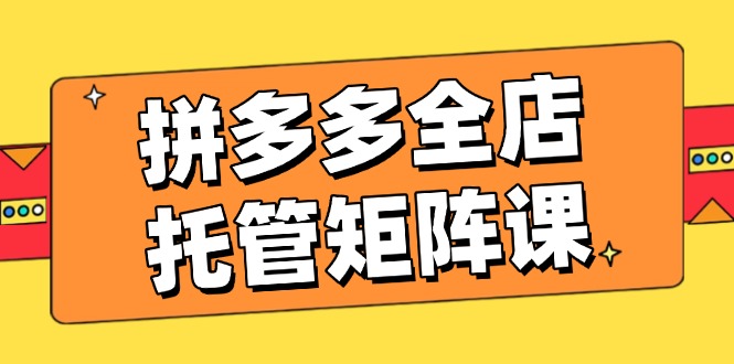 拼多多全店托管矩阵课，盈利动销玩法，高效计划设置，提升店铺效益-情久项目网
