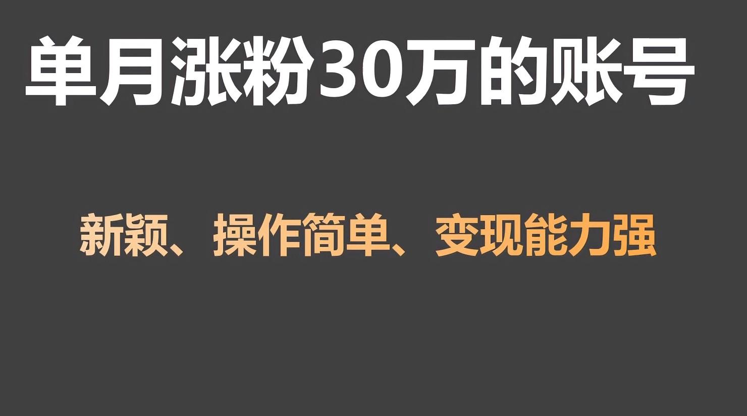 单月涨粉30万，带货收入20W，5分钟就能制作一个视频！-情久项目网