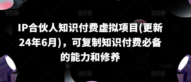IP合伙人知识付费虚拟项目(更新24年6月)，可复制知识付费必备的能力和修养-情久项目网