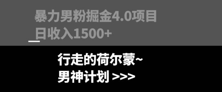 暴力男粉掘金4.0项目不违规不封号无脑复制单人操作日入1000+-情久项目网