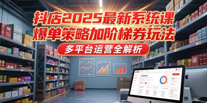 抖店2025最新系统课，爆单策略加阶梯券玩法，多平台运营全解析-情久项目网