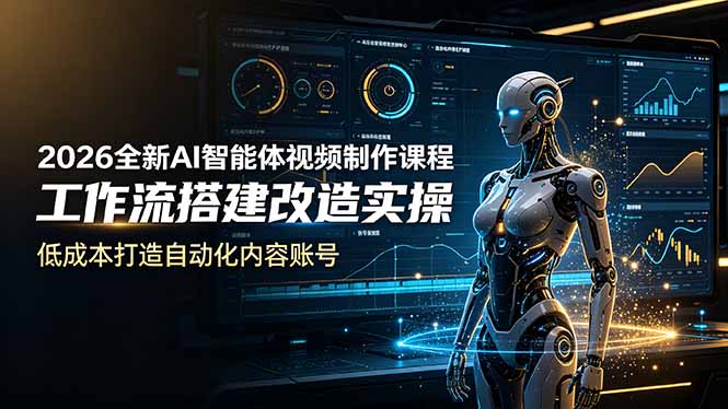 2026全新AI Codex智能体视频制作课程，工作流搭建改造实操，低成本打造自动化内容账号-情久项目网