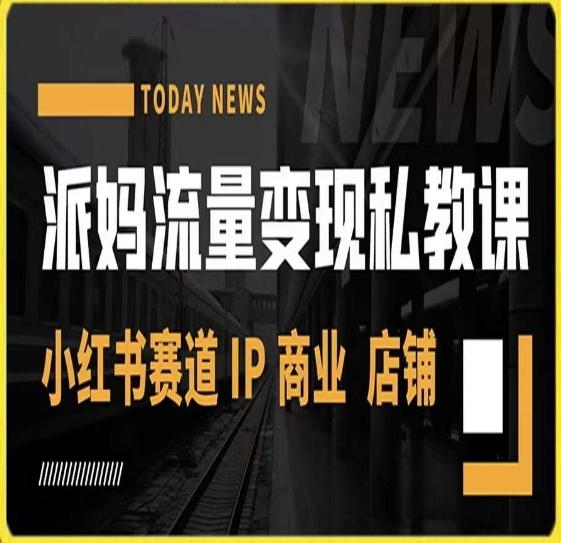 派妈流量变现私教课，小红书赛道IP  商业  店铺 -情久项目网