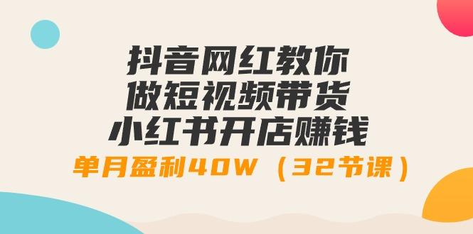 抖音网红教你做短视频带货+小红书开店赚钱，单月盈利40W(32节课)-情久项目网