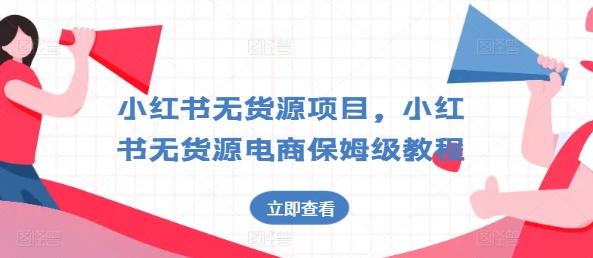 小红书无货源项目，小红书无货源电商保姆级教程【揭秘】-情久项目网