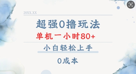 超强0撸玩法 录录数据 单机 一小时轻松80+ 小白轻松上手 简单0成本【仅揭秘】-情久项目网