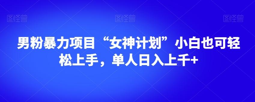 男粉暴力项目“女神计划”小白也可轻松上手，单人日入上千+【揭秘】-情久项目网